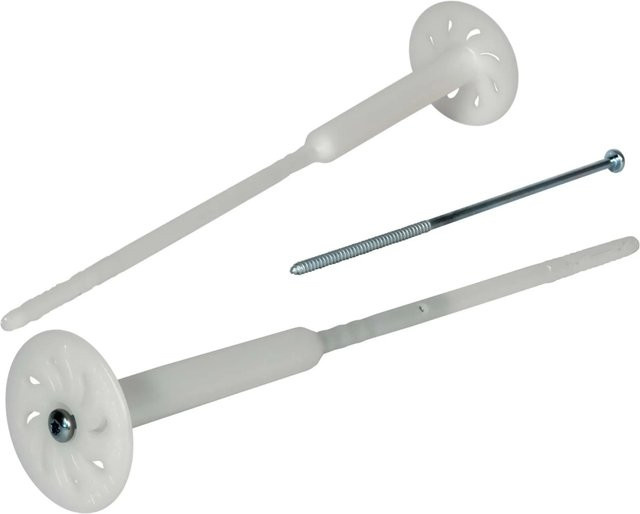 PROTEKTOR 200 Stück Dämmstoff-Schraubdübel für WDVS Fassadendämmung, Farbe: Weiß, Durchmesser: 8 mm, Länge: 300 mm - Bild 1