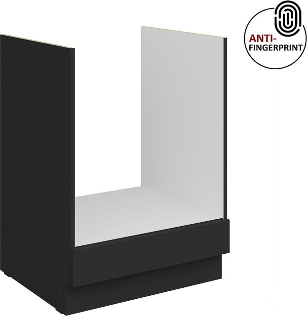 Küchen Herdschrank ARIA in Schwarz matt mit Anti-Fingerprint-Beschichtung, Breite: 60 cm - Bild 1