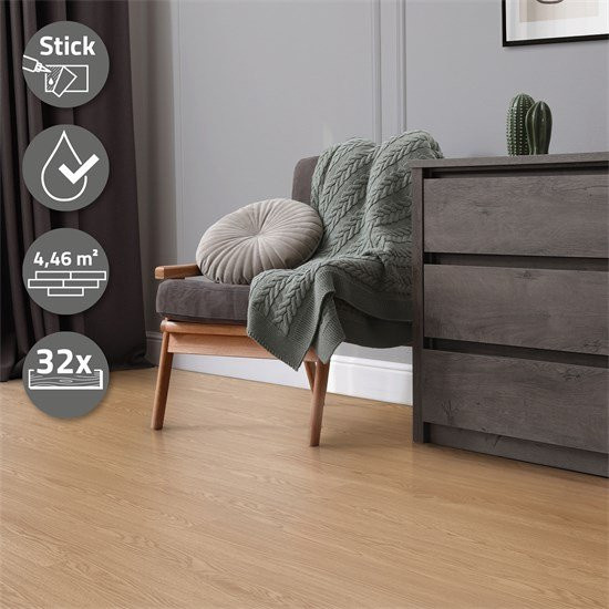 ML-Design Deluxe PVC Klebevinylboden Eiche Sundance in Holzoptik, 2er Set, 2,23 m², Dicke: 2 mm, Breite: 15,3 cm, Länge: 91,5 cm - Bild 1