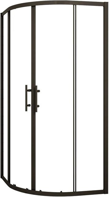 AICA Viertelkreis-Duschkabine Runddusche mit Schiebetür in Mattschwarz, B/T/H: 90 x 90 x 185 cm, 5mm ESG-Glas mit Easy-Clean-Beschichtung - Bild 1