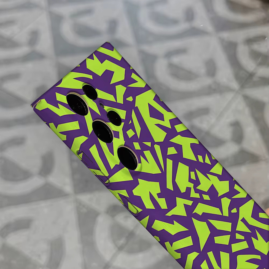Stoßfeste Doppelschicht Handyhülle mit Neon Geometrischem Tarnmuster für Samsung Galaxy S26 S25 Ultra S24 S23 Ultra Plus in Multicolour - Bild 5