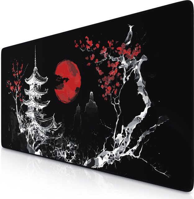 Titanwolf Gaming Mauspad XXL Speed Deskpad Japan Ink Painting, B/T: 90 x 40 cm, Multicolor - Bild 1
