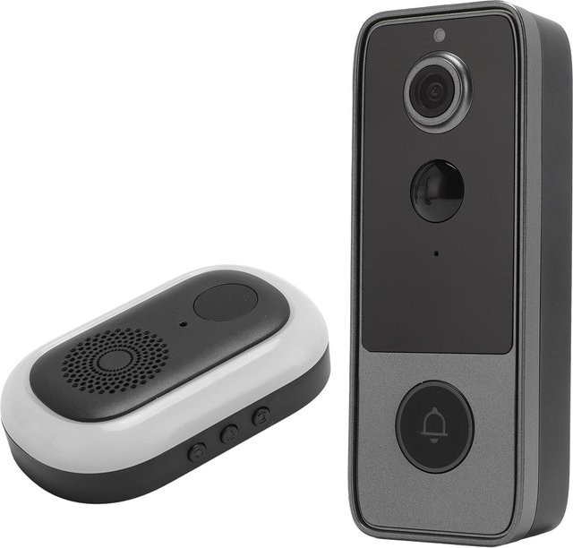 Tuya Smart Home Video-Türklingel mit 2MP Kamera, IP65 wetterfest, Wi-Fi und 2-Wege-Sprach-Intercom, Schwarz - Bild 1