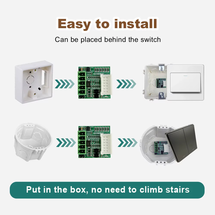 KinCony KC868-HA V2 RS485 Adapter Modul für traditionelle Schaltertasten zur Steuerung mit Home Assistant in Grün - Bild 3