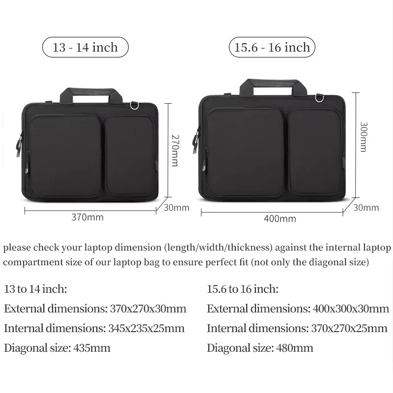 Apple Laptop-Umhängetasche für MacBook Pro und MacBook Air in Schwarz - Bild 5