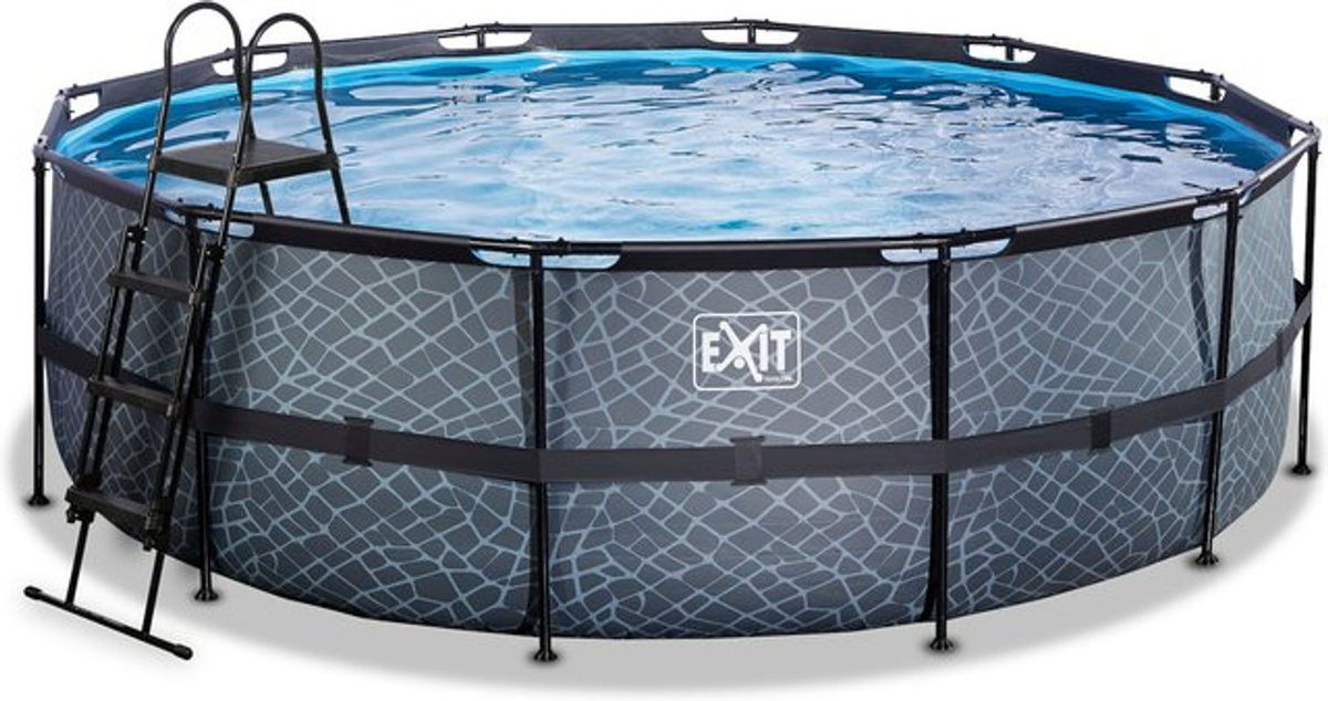 EXIT Frame Pool in Grau mit Sandfilterpumpe, Durchmesser: 450 cm, Höhe: 122 cm - Bild 1