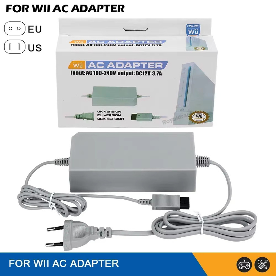 Netzkabel und AC-Netzteiladapter für Nintendo Wii Spielkonsole mit EU/US-Stecker - Bild 2