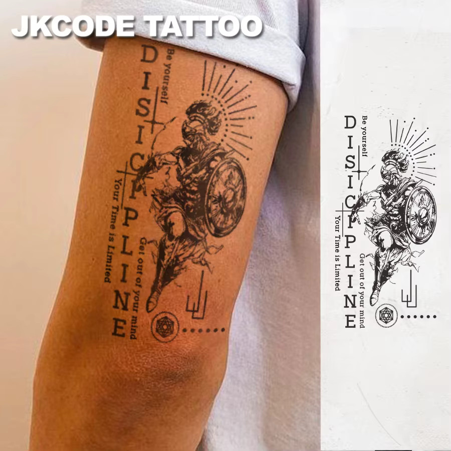 JKCODE TATTOO Wasserfeste semipermanente Tattoos, römischer Krieger, Herren - Bild 2