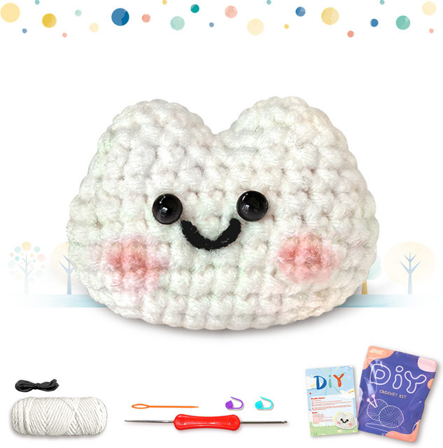 YAMAXIN Häkelset mit Tiermotiv in Weiß für Anfänger – DIY Bastelset für einfache Strick- und Handwerksprojekte - Bild 1