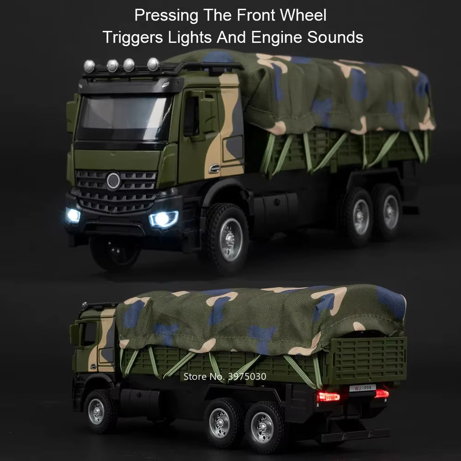 YBC YIBAICHENG Militär-Transportwagen, Spielzeugauto-Modell, 1:35, mit Licht und Ton - Bild 6