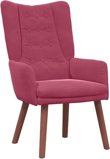 vidaXL Relaxsessel in Weinrot mit Samtbezug und Armlehnen, B/T/H: 63 x 67 x 94 cm - Bild 1