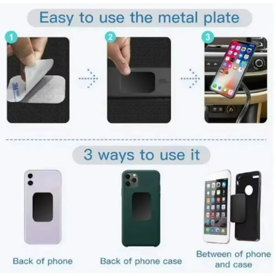 Universelle magnetische Metallplatte in Silber für Autotelefonhalter und Tablet-Halterungen - Bild 4