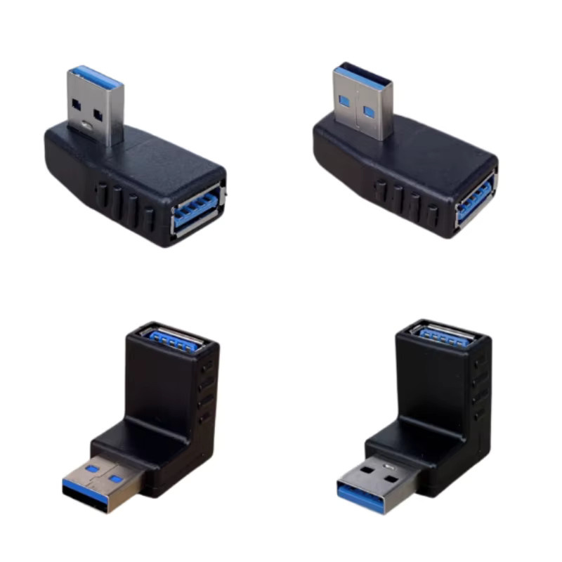 fengyidz USB A Adapter 90 Grad Winkel Stecker auf Buchse für USB 3.0 und USB 2.0 in Schwarz - Bild 2