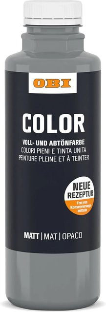 OBI Color Voll- und Abtönfarbe Grau, wasserbasierte Dispersionsfarbe, 500 ml - Bild 1