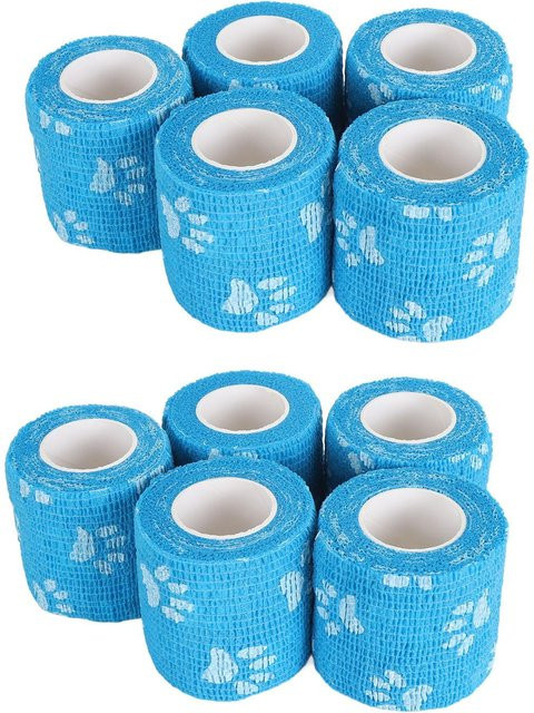 10 Stück Koogeelife Griffband für Stiftmaschinen mit Pfotenabdruck Muster, blau, Breite: 5 cm - Bild 1