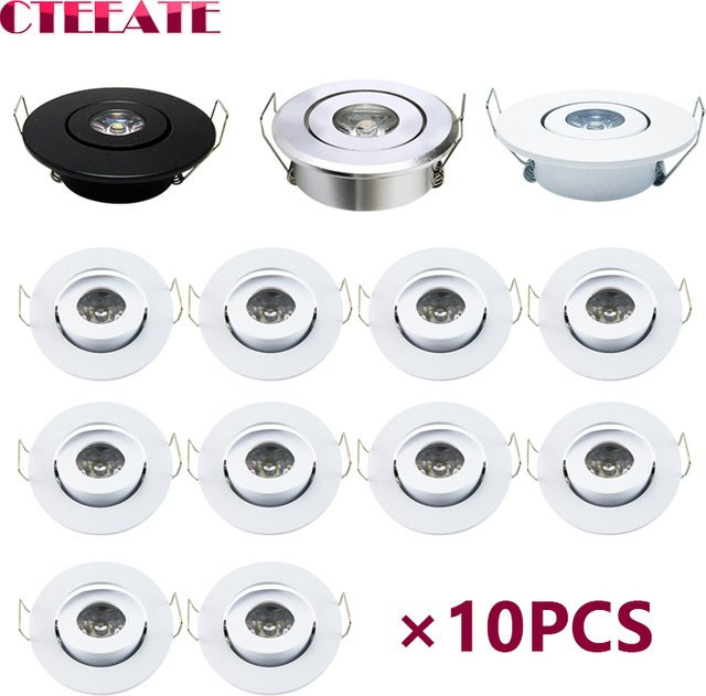 10er Set CTEEATE LED Mini Deckenstrahler Rund aus Aluminium für Innenbeleuchtung in Weiß und Schwarz - Bild 1