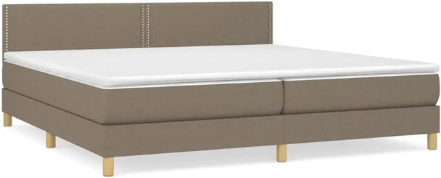 vidaXL Boxspringbett Hybrid mit Matratze und Taschenfederkern in Taupe, B/T: 200 x 200 cm - Bild 1