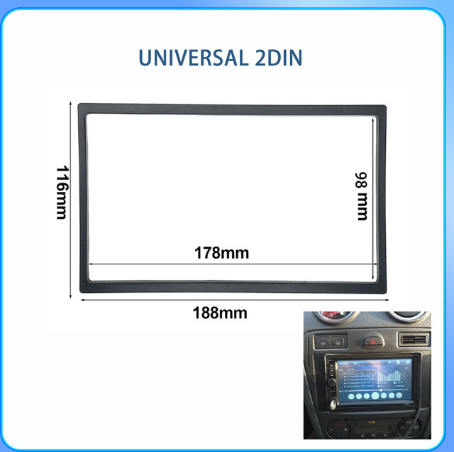 Universal 2Din DVD Montage Rahmen für 7 Zoll große Bildschirme und Auto Multimedia Player in Schwarz - Bild 1