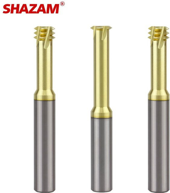 Shazam Gewindefräser aus Wolframstahl für Edelstahl mit 1 oder 3 Zähnen, HRC65, Durchmesser M2.5-M30 - Bild 1