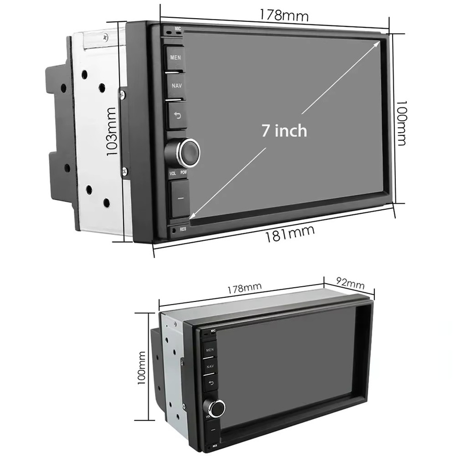 HIZPO Android Autoradio mit 7 Zoll Display, 2DIN Multimedia-Video-Player mit GPS, Carplay, 4G und DSP Stereo in Schwarz - Bild 3