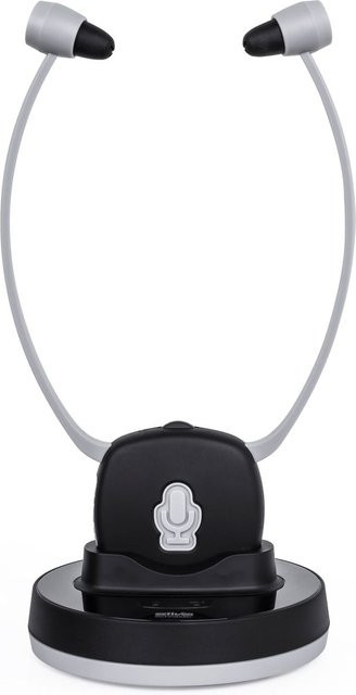 Silva Schneider DH 9600 HiFi In-Ear Funk-Kopfhörer Stereo in Schwarz/Grau mit Lautstärkeregelung und Mikrofon sowie optischem Kabel - Bild 1