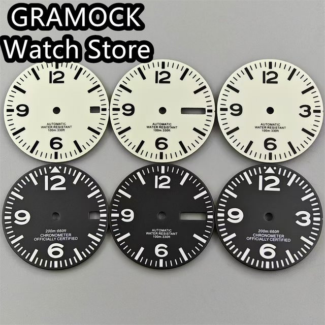 GRAMOCK Zifferblatt, 29 mm, C3 Super Green Luminous - Bild 1