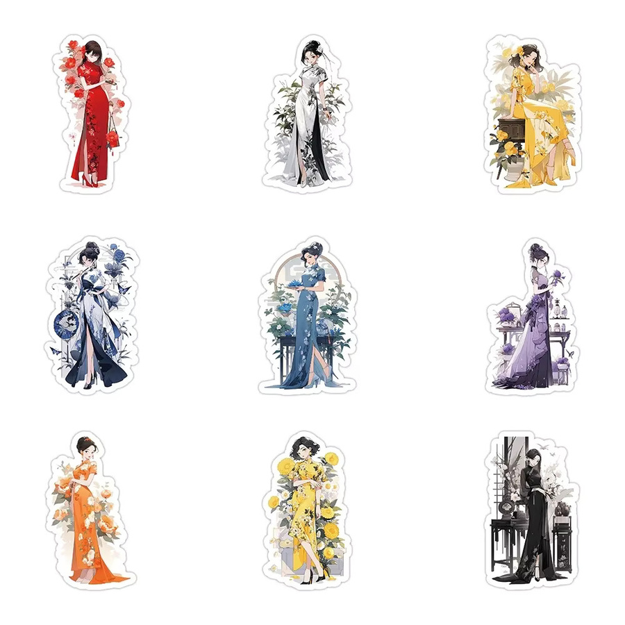 60 Stück Cheongsam China-Chic Dekorative Graffiti Aufkleber von BulingBulingStickers Shop in Multicolour - Bild 4