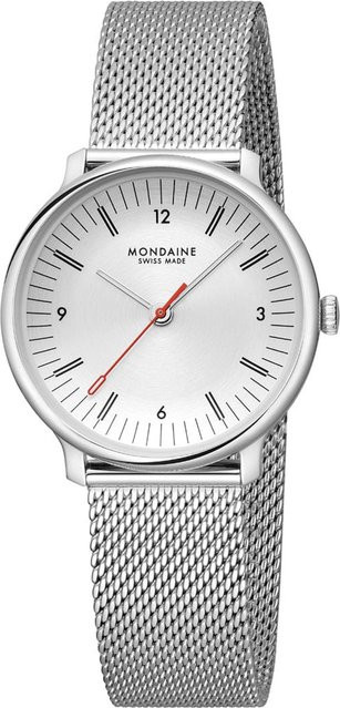 Mondaine Damenuhr Doppio, Quarz, Edelstahl, 33 mm, Weiß, 5 ATM - Bild 1