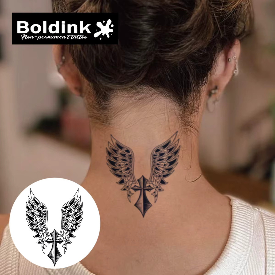 Boldink Wings of the Cross Temporäres Tattoo, wasserfest, semi-permanent - Bild 2