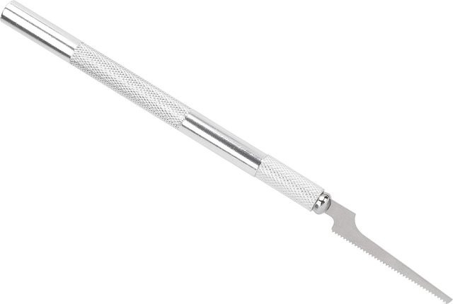 Fishine Mini Handsäge für Modellwerkzeuge aus Aluminiumlegierung mit 2 Sägeblättern in Weiß und Silber - Bild 1