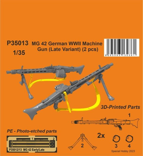 CMK MG 42 German WWII Machine Gun (Late Variant), Kunststoff, Grau - Bild 1