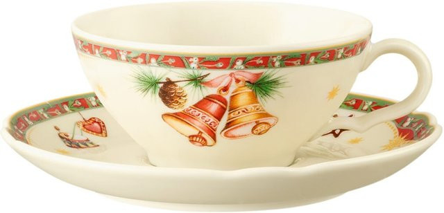 Seltmann Weiden Weihnachtsnostalgie Teetasse mit Untertasse Marieluise, Weiß, 2er Set, 130 ml - Bild 1