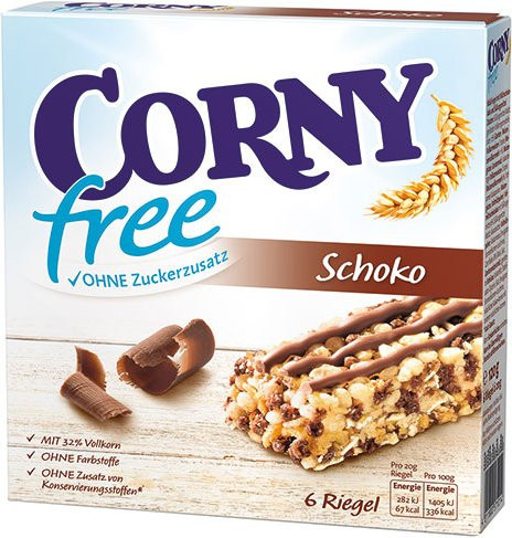 CORNY free Schoko Müsliriegel ohne Zuckerzusatz 6 x 23,33 g (oder 140 g)
*Korrektur basierend auf den Regeln (Menge am Ende, 6 Stück, 140g Gesamt):*
CORNY free Schoko Müsliriegel ohne Zuckerzusatz 6 x 23,33 g (bzw. 140 g)
*Da die Einzelmenge nicht expli - Bild 1