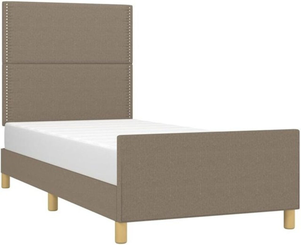 Polsterbett vidaxl in Taupe meliert aus Stoff und Massivholz, B/T/H: 90 x 200 x 128 cm - Bild 1