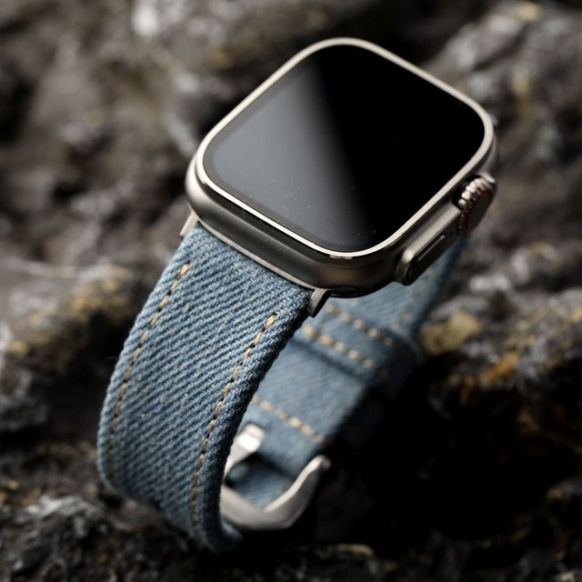 Raystray Uhrenarmband Jeans, Textil/NATO, Retro, kompatibel mit Apple Watch 49mm 46mm 45mm Ultra S12 - Bild 1