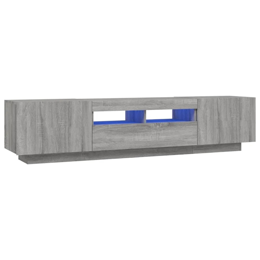 vidaXL 2-tlg. TV-Schrank-Set ultramodern mit LED-Leuchten in Grau Sonoma, Holzwerkstoff - Bild 2