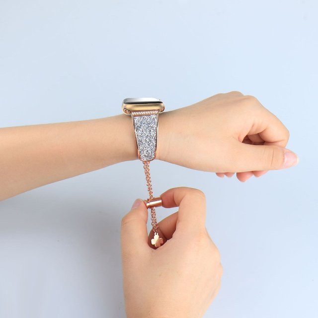TINUORA Uhrenarmband Edelstahl, Roségold, Diamant, Kristall, Damen - Bild 1
