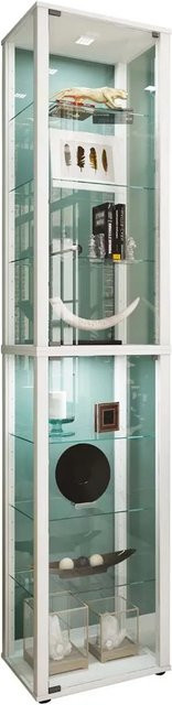VCM Vitrinenschrank Kavisa XL in Weiß mit ESG-Sicherheitsglas und Glastüren, H x B x T: 227 x 50 x 38 cm - Bild 2