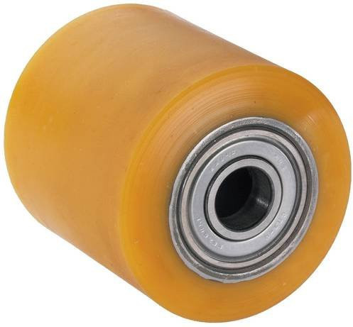 Dörner + Helmer Frontrad für Hubwagen, Farbe: Gelb, Material: Stahl, Durchmesser: 85 mm, Tragfähigkeit: max. 575 kg - Bild 1