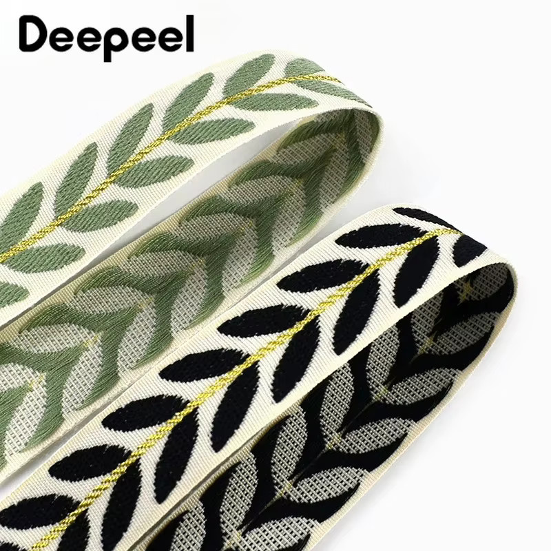 Deepeel Jacquard-Gurtband aus Polyester in Grün und Multicolour, Breite: 25 mm - Bild 4