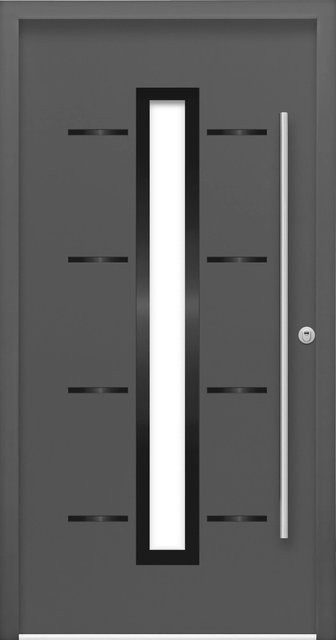Splendoor Sicherheits-Haustür ThermoSpace Prime Milano RC2 Komfort in Anthrazit mit Glaseinsatz, B: 100 cm, H: 210 cm, DIN Rechtsausführung - Bild 1