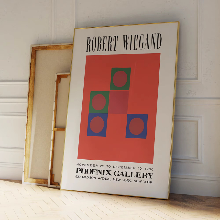 Abstraktes Leinwandgemälde Robert Wiegand 1966 in Multicolor als Wandkunst für dein Wohnzimmer - Bild 2