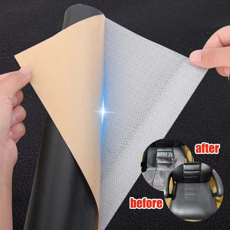 Selbstklebendes Leder-Reparaturflicken Set in Schwarz für Möbel, Sofa, Autositze und Handtaschen, wasserfester Aufkleber B/B/B: 50 x 50 x 50 cm - Bild 2