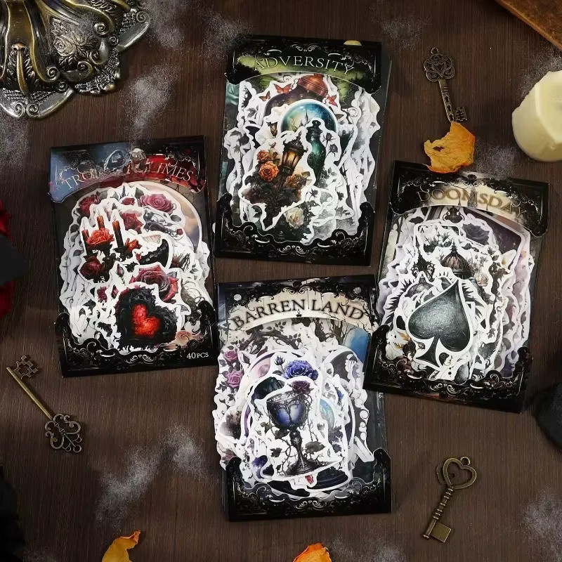 40 Stück Gothic-Kunst Handbuchmaterial Codex-Taschen in Dunkel, B: 15,1 cm, H: 8,9 cm - Bild 4