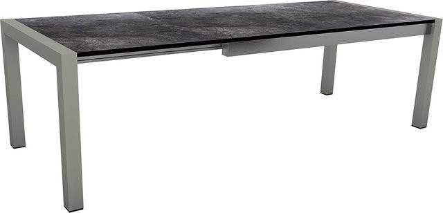 Ausziehtisch Stern Silverstar 2.0 mit Tischplatte Dark Marble, Alu Graphit, B: 174 cm (ausziehbar auf 214/254 cm), T: 90 cm, H: 75 cm - Bild 1