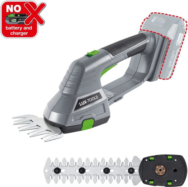 LUX-TOOLS 20 V Akku-Gras- und Strauchschere 1 PowerSystem A-GS-20/20 mit 20 cm Schnittlänge und 10 cm Rasenkantenschere - Bild 1