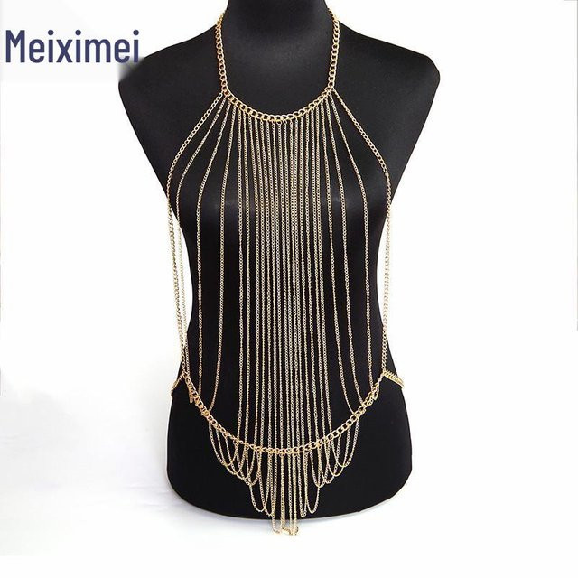 MXM Schmuck Körperkette, mehrlagig, Quasten, gold, Unisex - Bild 1