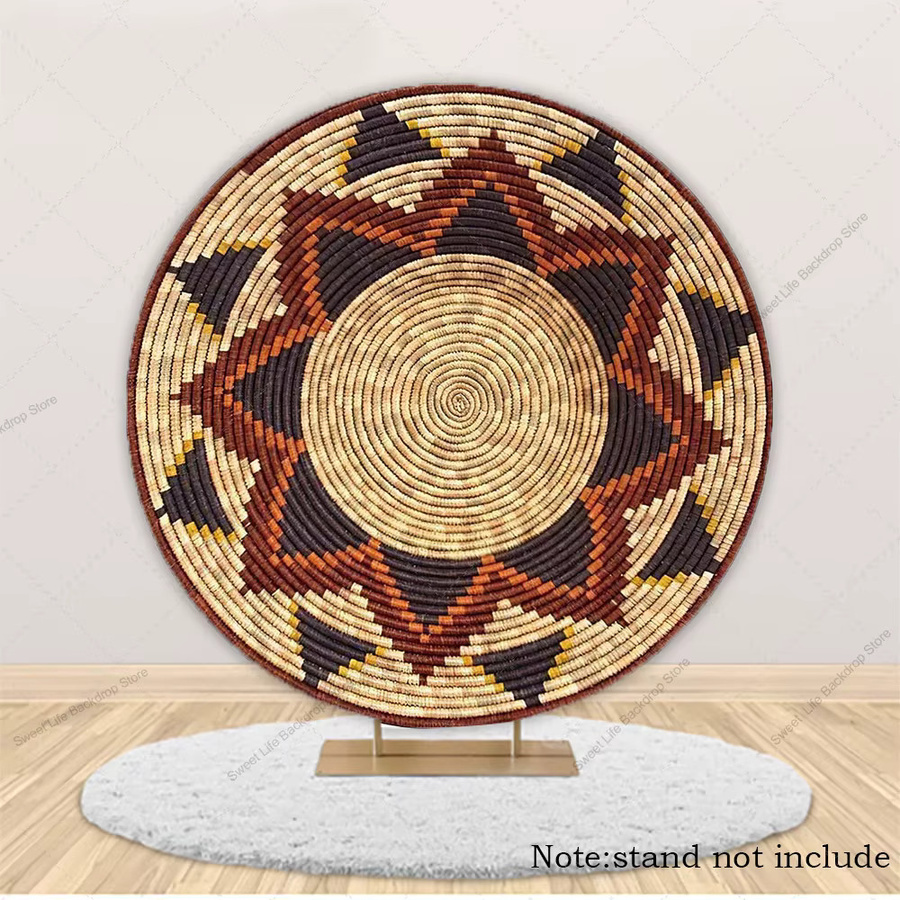AIBIIN Bunter Rattan-Korb mit traditionellem äthiopischem Muster und geometrischem Design für deine Geburtstagsparty - Bild 2