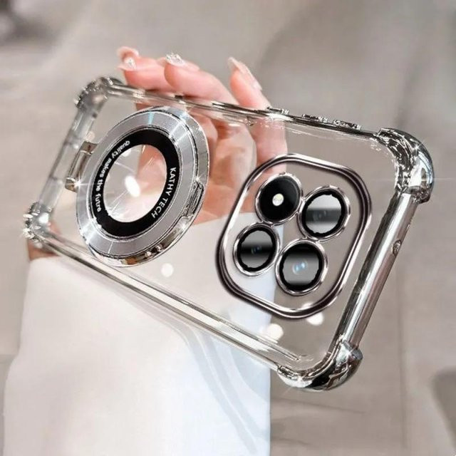 Stoßfeste magnetische Handyhülle mit Ständer für Xiaomi Redmi Note 15 Pro 4G 5G und Redmi Note 15 Pro Plus, transparent - Bild 1