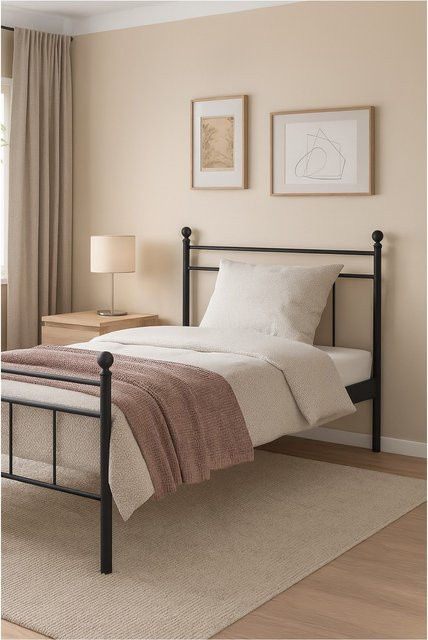 Metallbett Rubi von möbel direkt online in Schwarz, B/T/H: 90 x 200 cm - Bild 1